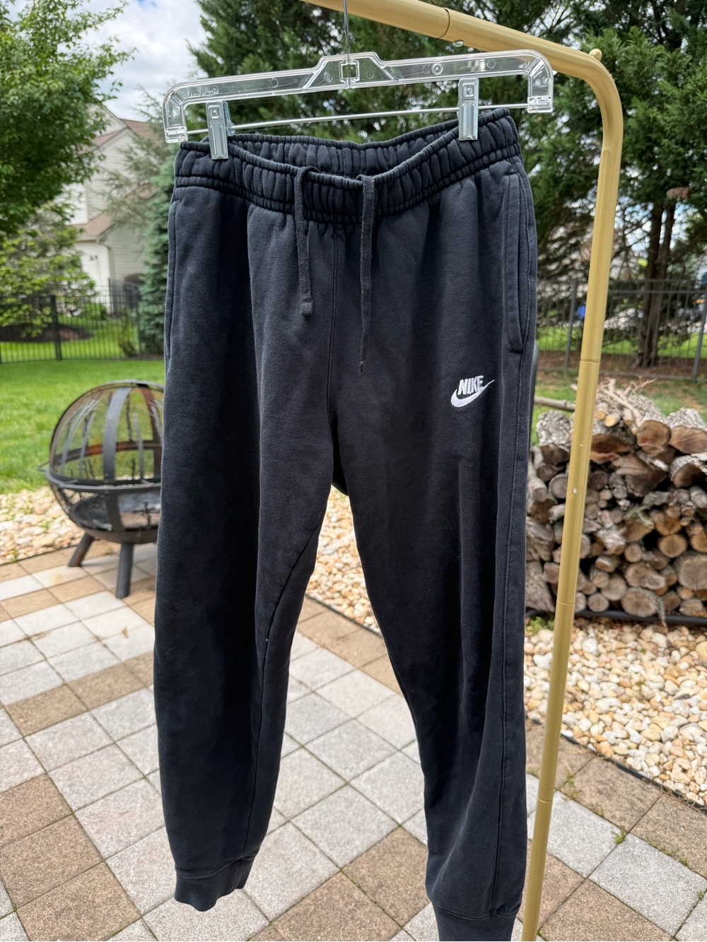 Nike Black Joggers with White Swoosh Logo